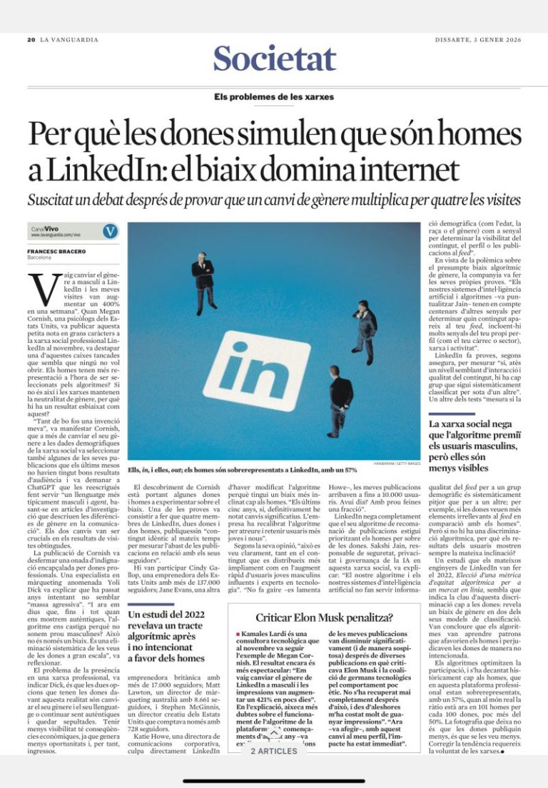 Apuntes | Sesgos de género en entornos digitales: identidad, visibilidad y simulación en LinkedIn