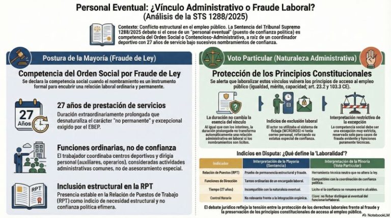 Joya de jurisprudencia | Personal eventual, fraude de ley y competencia jurisdiccional (con votos particulares)