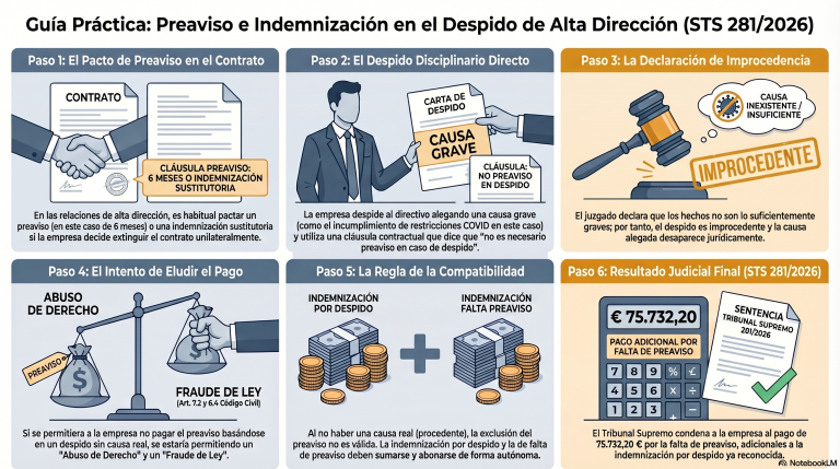 Joyas de jurisprudencia: Despido improcedente y cláusula de preaviso: cuando la forma no basta para excluir el contrato