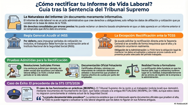 Joyas de jurisprudencia | Informe de vida laboral y cotizaciones acreditadas: el límite del carácter meramente informativo