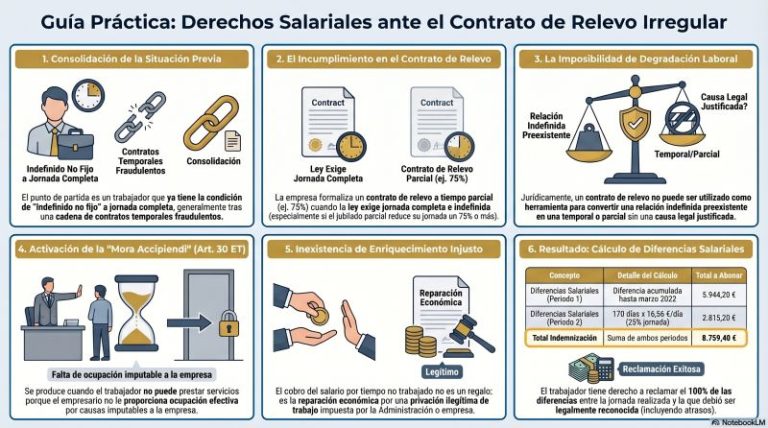Joya de jurisprudencia | Contrato de relevo: la parcialidad indebida no neutraliza el derecho al salario