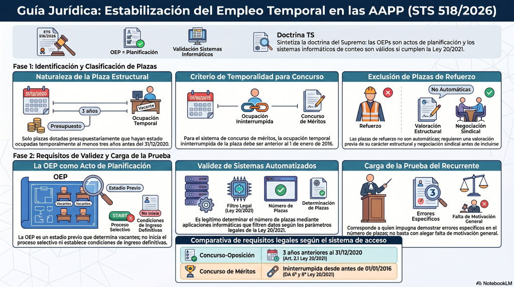 Gemas de jurisprudencia | La estabilización exige identificar las plazas, pero impugnar una OEP exige probar cuáles faltan. 13 g estabilizacion