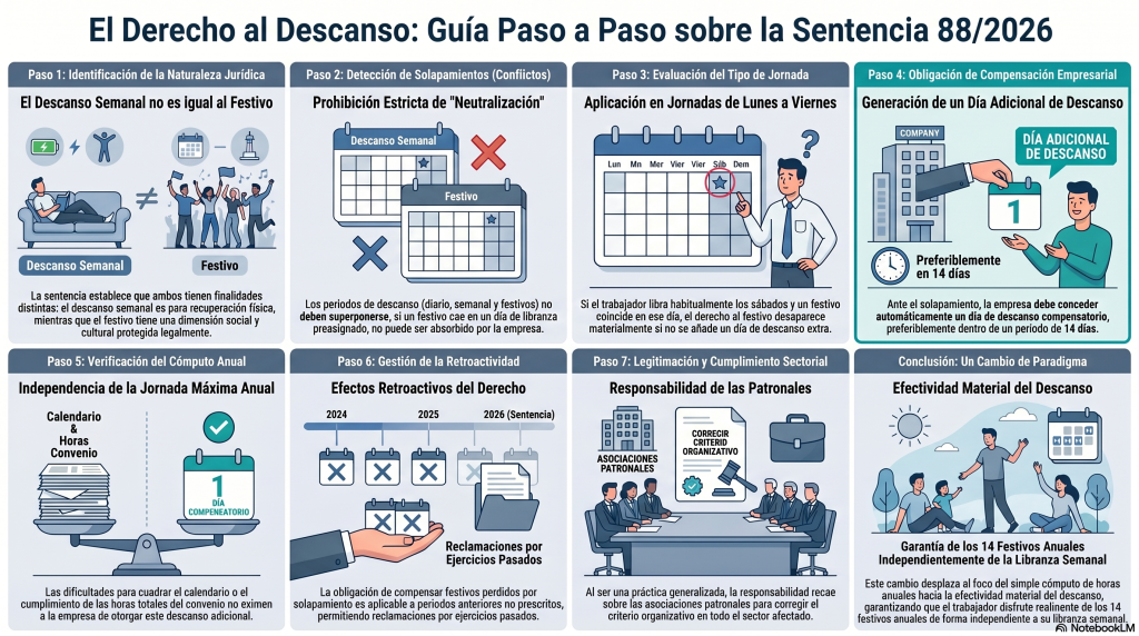 Joyas de Jurisprudencia | El festivo no desaparece por caer en sábado: la AN amplía la doctrina sobre descansos y calendario laboral. 8 j SAN 88 2026implicaciones